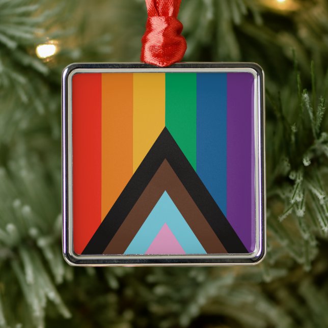 Regenbogenflagge - LGBTQIA - Personalize - Ornamen Ornament Aus Metall (Baum)