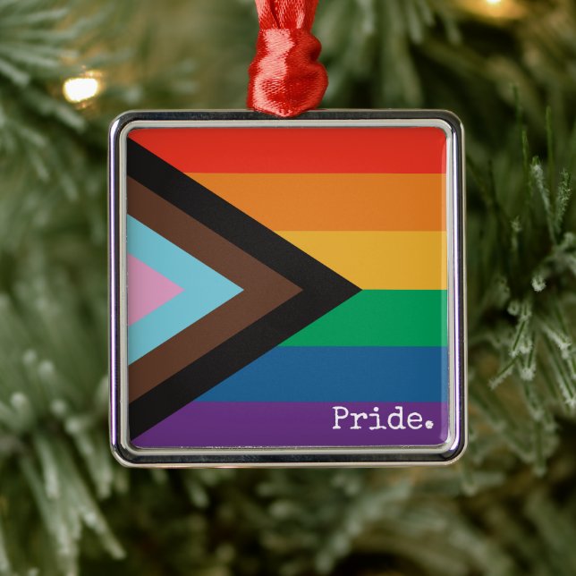 Regenbogenflagge - LGBTQIA - Personalize - Ornamen Ornament Aus Metall (Baum)