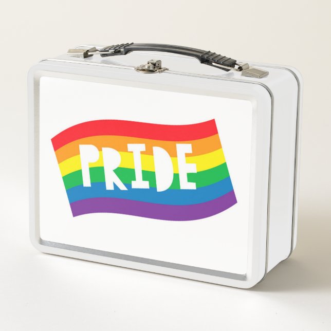 Regenbogenflagge Metall Brotdose (Vorderseite)