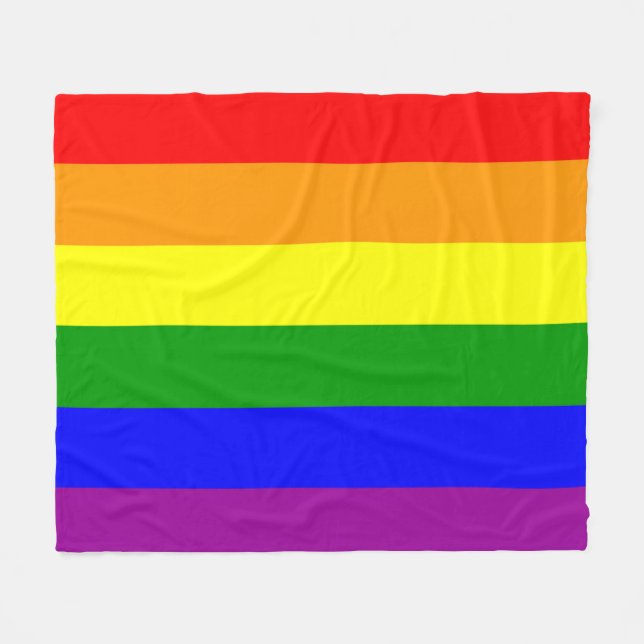Regenbogenflagge-Muster der Schwulenbewegung Fleecedecke (Vorderseite (Horizontal))