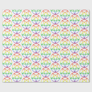 Regenbogenflagge Pentagramm Regenbogen Geschenkpapier