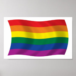 Regenbogenflagge Poster Druck des Schwulen Stolz B