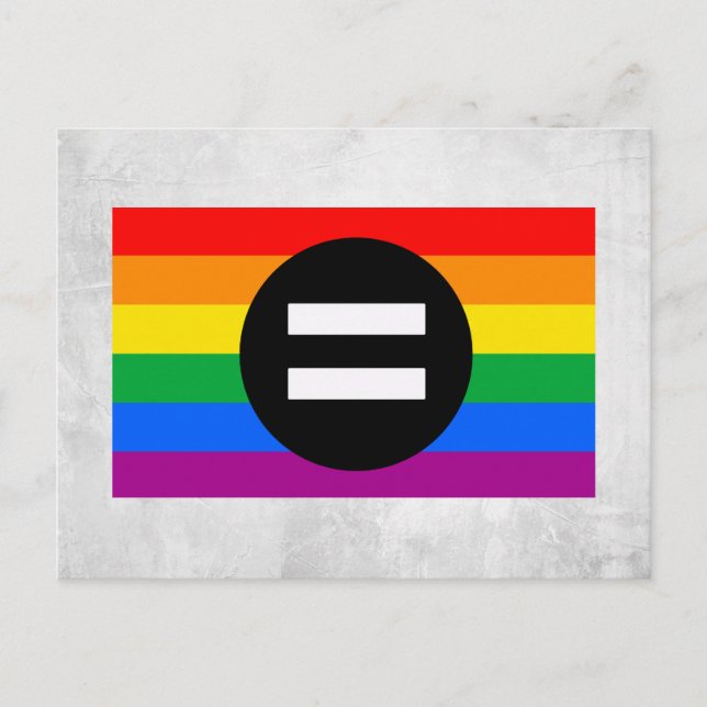 Regenbogenflagge Postkarte (Vorderseite)