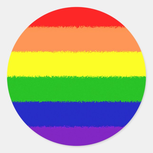 Regenbogenflagge Runder Aufkleber (Vorderseite)
