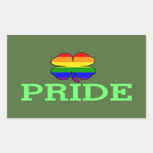 Regenbogenflagge Shamrock Gay Pride Rechteckiger Aufkleber