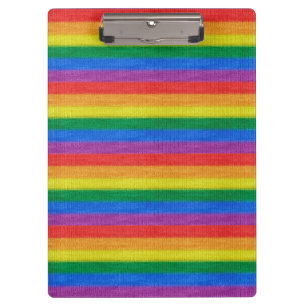 Regenbogenflagge Strick Streifen nahtloses Muster Klemmbrett