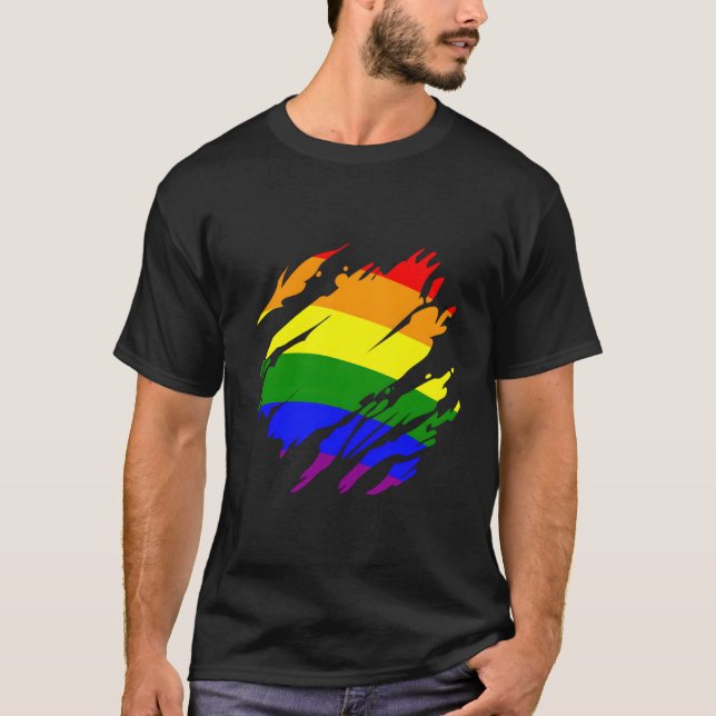 Regenbogenflagge T-Shirt (Vorderseite)