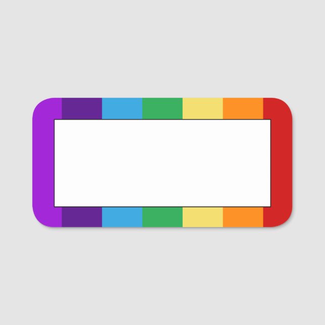 Regenbogenflagge Trockene Löschen Namensschild (Vorderseite)