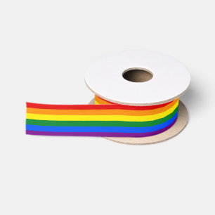 Regenbogenflagge und Paradestreifen /LGBT-Gemeinsc Satinband