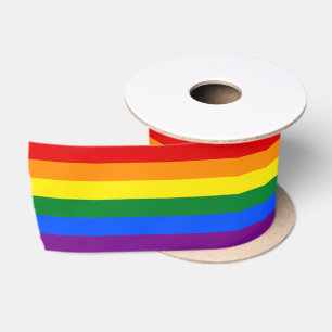 Regenbogenflagge und Paradestreifen /LGBT-Gemeinsc Satinband