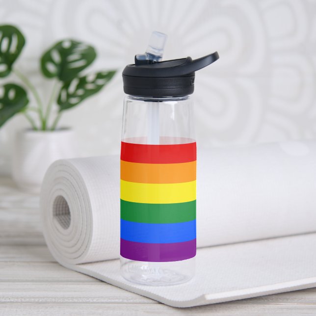 Regenbogenflagge und -stolz, LGBT-Regenbogen, Geme Trinkflasche (Yoga)