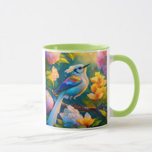 Regenbogenflügeliger Jay-Fantasievogel Tasse