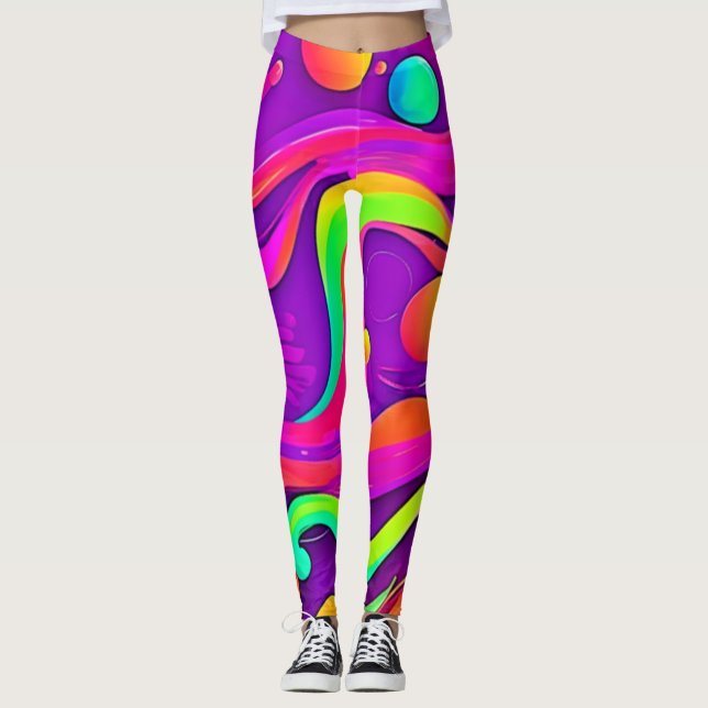 Regenbogenfluss: Abstrakter Spaß Leggings (Vorderseite)