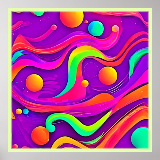 Regenbogenfluss: Abstrakter Spaß Poster (Vorne)