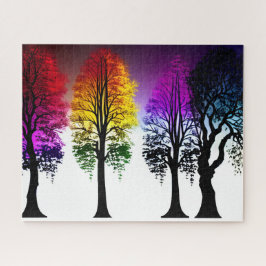 Regenbogenfolien auf Schwarzen Silhouetten