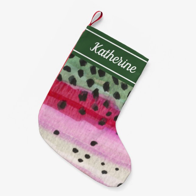 Regenbogenforelle Angelangler Kleiner Weihnachtsstrumpf (Vorderansicht (hängend))