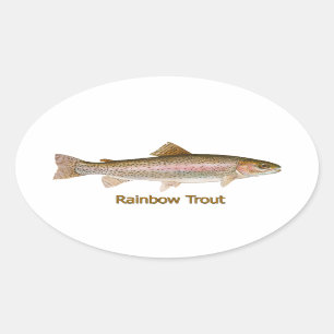 Regenbogenforelle (betitelt) ovaler aufkleber