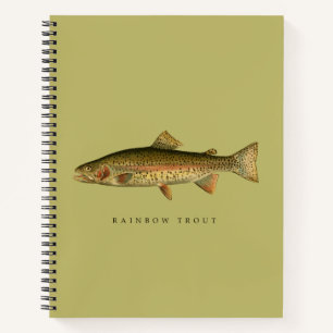Regenbogenforelle Dunkel Khaki Spiralblock Notizbuch