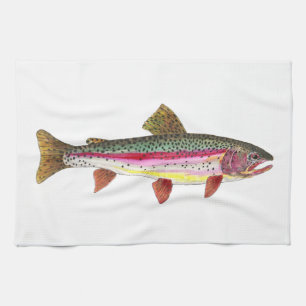 Regenbogenforelle Fische Fischfang Fischfang Fisch Geschirrtuch