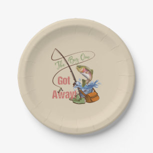 Regenbogenforelle-Fischen - das große man got weg Pappteller