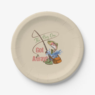 Regenbogenforelle-Fischen - das große man got weg Pappteller