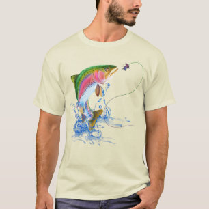 Regenbogenforelle-Fliegen-Fischen T-Shirt