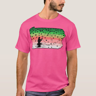 Regenbogenforelle Fliegenfisch Pennsylvania Staat T-Shirt