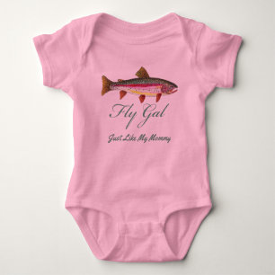 Regenbogenforelle Fliegenfischer Baby Strampler
