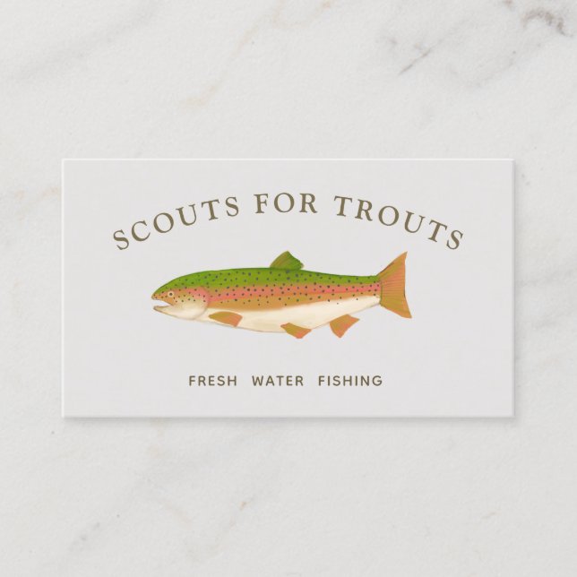 Regenbogenforelle Freshwater Fishing Business Card Visitenkarte (Vorderseite)