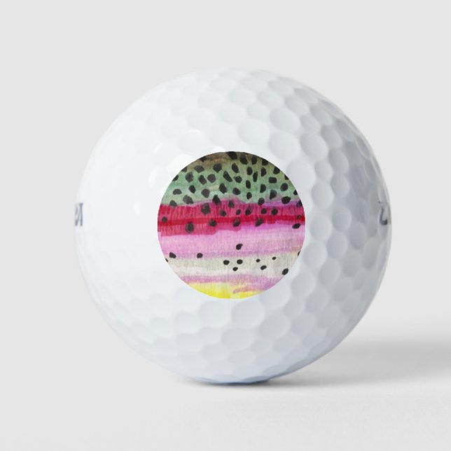 Regenbogenforelle Golfer Golfball (Vorderseite)