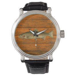 Regenbogenforelle Holzmaserung eWatch Uhr