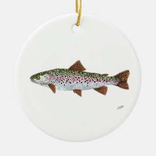 Regenbogenforelle Keramik Ornament