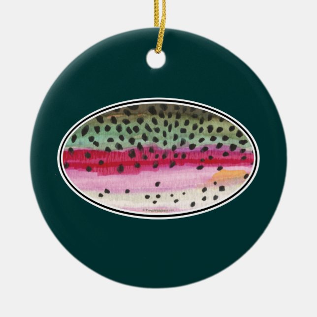 Regenbogenforelle Keramik Ornament (Vorne)