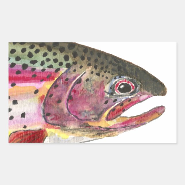Regenbogenforelle Rechteckiger Aufkleber (Vorderseite)