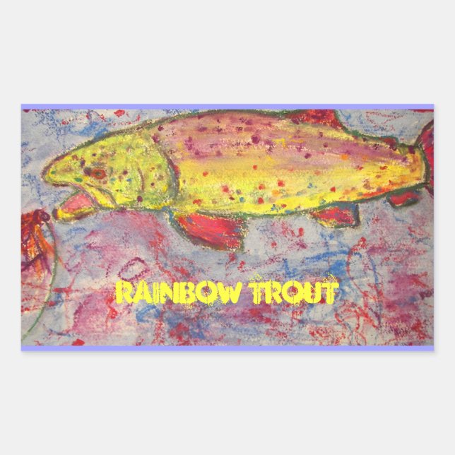 Regenbogenforelle Rechteckiger Aufkleber (Vorderseite)