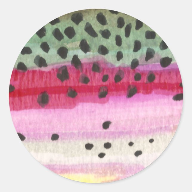 Regenbogenforelle Runder Aufkleber (Vorderseite)