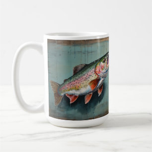 Regenbogenforelle, rustikal, Cabin vibe, Bauernsti Kaffeetasse