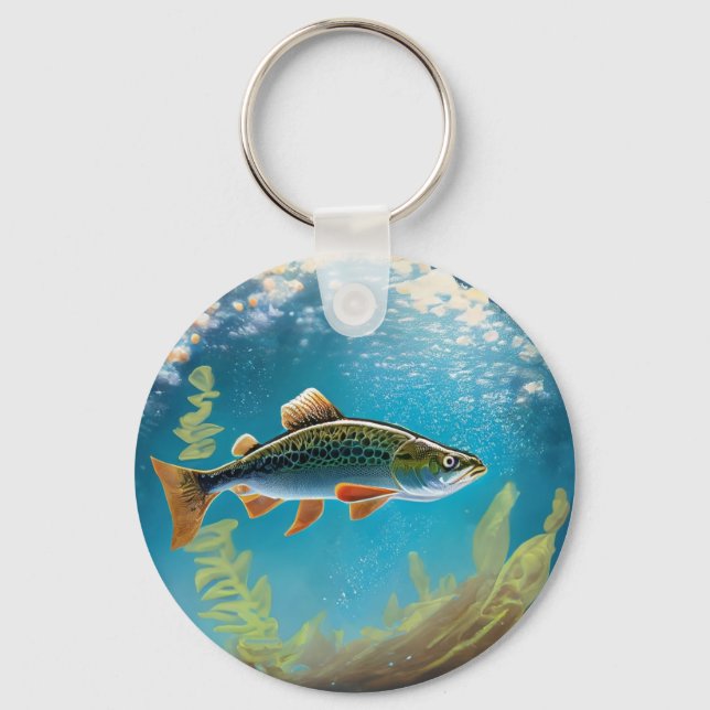 Regenbogenforelle Schlüsselanhänger (Vorderseite)