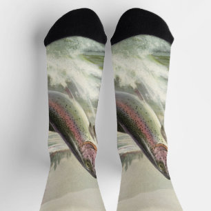 Regenbogenforelle, Vintage-Angler fischt nach Fisc Socken