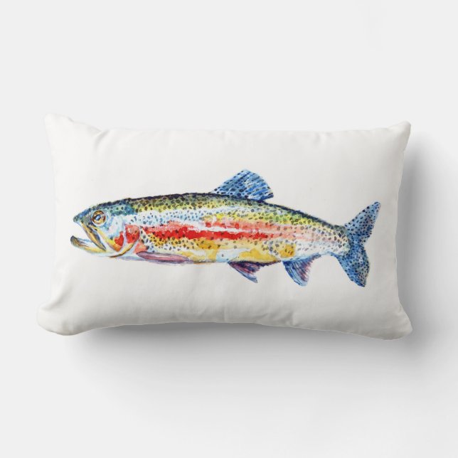 Regenbogenforelle-Wurfs-Kissen Lendenkissen (Vorderseite)