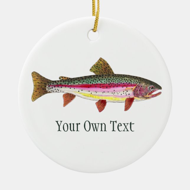 Regenbogenforellen Fischfang, Angeln, Ichthyologie Keramikornament (Vorne)