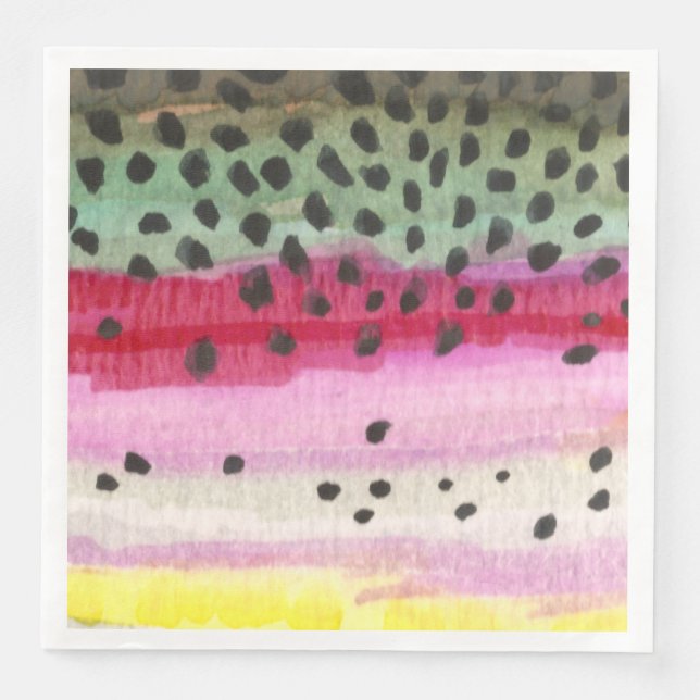 Regenbogenforellenfischerei, Ichthyologie Serviette (Vorderseite)