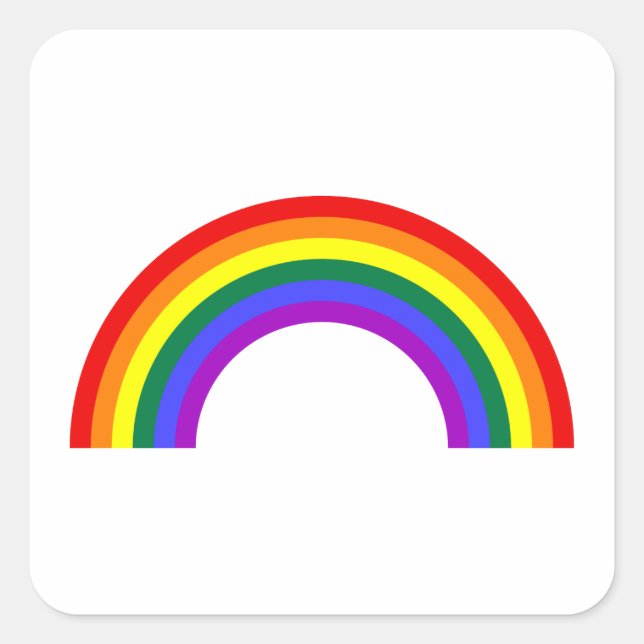 Regenbogenform Quadratischer Aufkleber (Vorderseite)