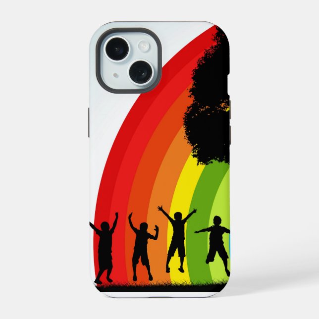 Regenbogenfreude iPhone 15 Hülle (Rückseite)
