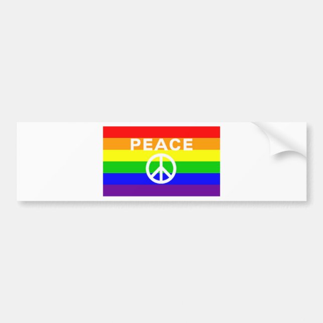 Regenbogenfriedenszeichenflagge Autoaufkleber (Vorne)