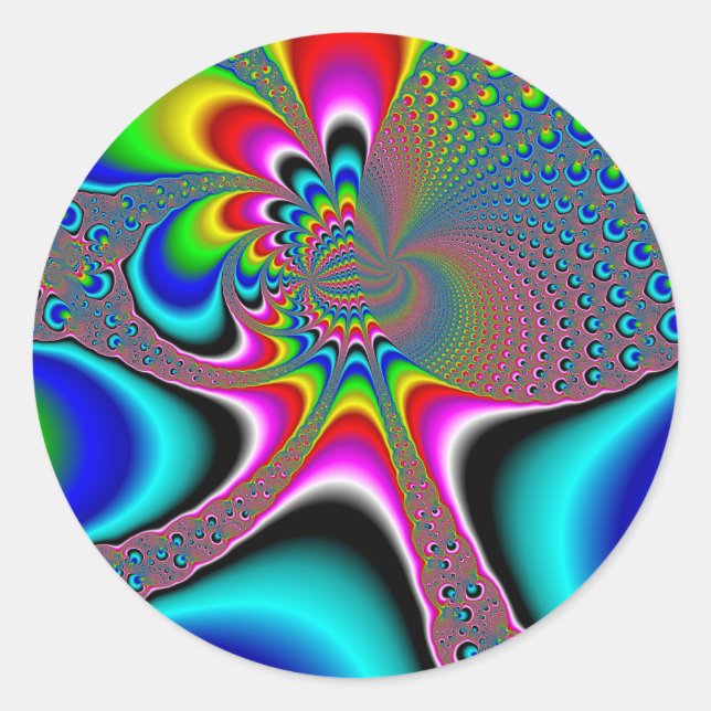 Regenbogengenerator - Fraktal Runder Aufkleber (Vorderseite)