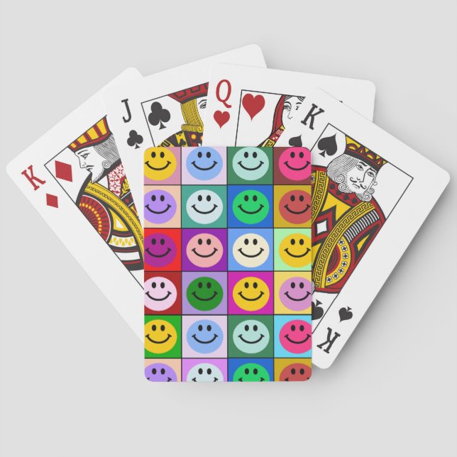 Regenbogengesichtsquadrate Spielkarten (Rückseite)