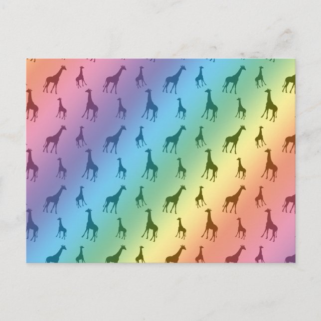 Regenbogengiraffen Postkarte (Vorderseite)