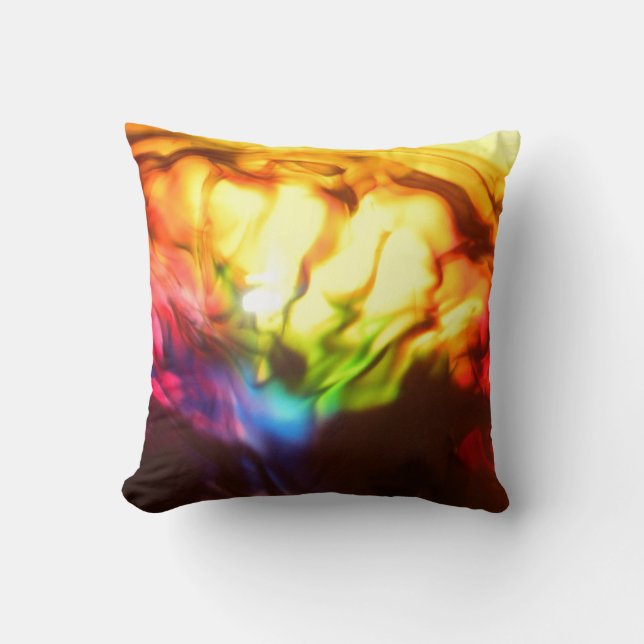 Regenbogenglühen helles abstraktes Grunge Kissen (Vorderseite)