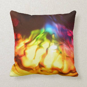 Regenbogenglühen helles abstraktes Grunge Kissen